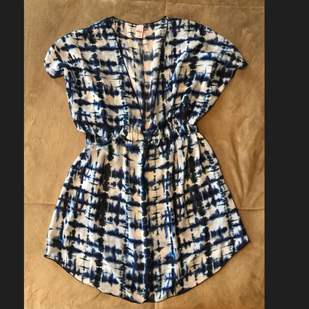 Blue and White Tie Dye Swim Coverup💦